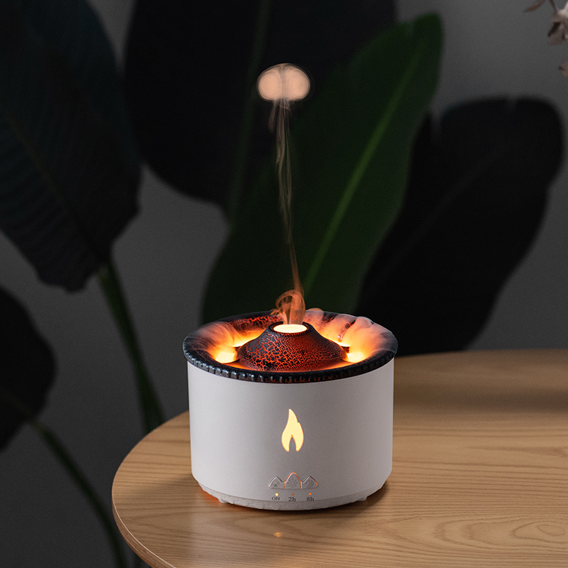 Air Humidifier 360ML Volcanic Flame Aroma Diffuser Essential Oil USB Smoke Ring Night Light Lamp Fragrance 94-V19