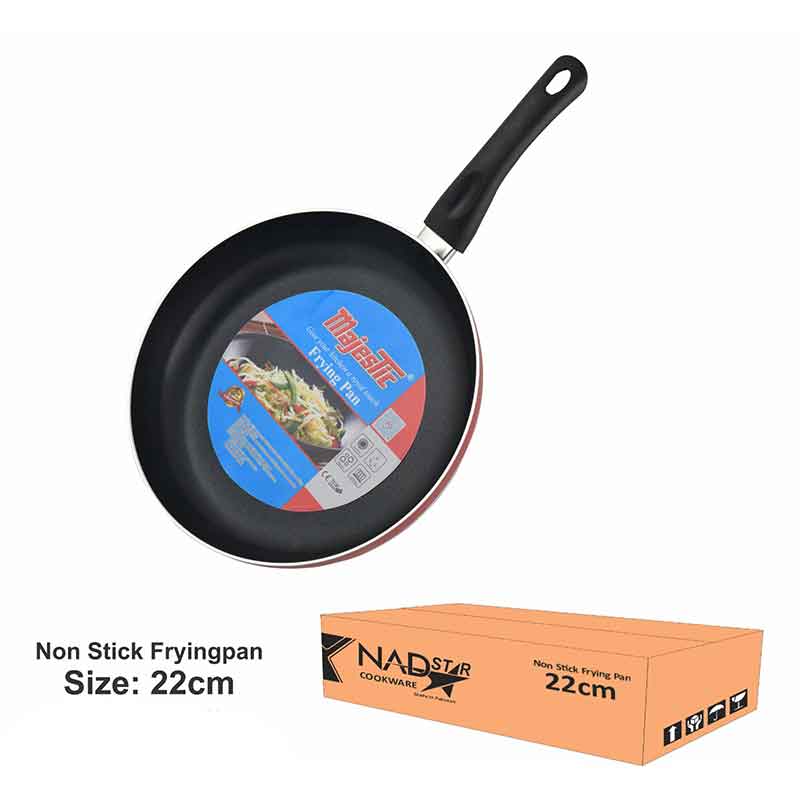 Frypan 22CM Nonstick Interior For Low Fat Healthy Cooking Stainless Steel Fitting Extra Heavy Ceramic, Gas , Electric & Hob FP22