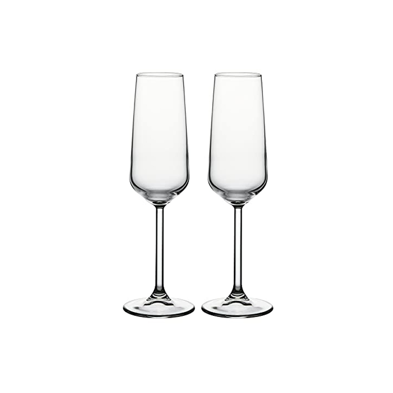 Pasabahce Allegra Stemware Glass 6pcs Champagne Flute 195ml V Block Antimicrobial Technology 440079