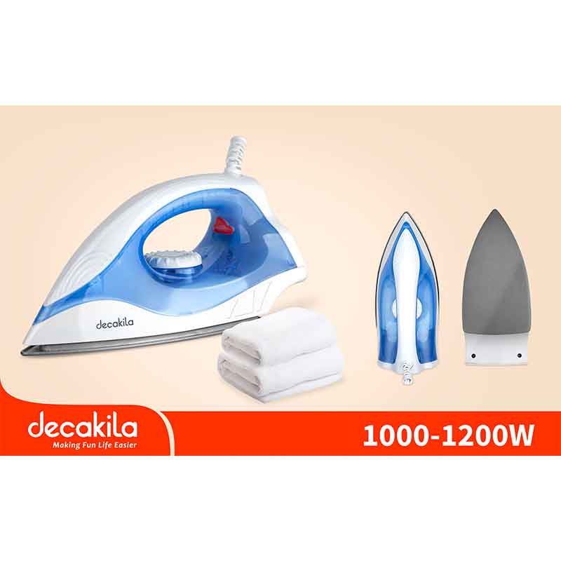 Decakila Dry Iron 1200W Fast Preheating 1.5m Cord Automatic Shut-Off Function Anti-Calc Function Temp Control KEEN018L