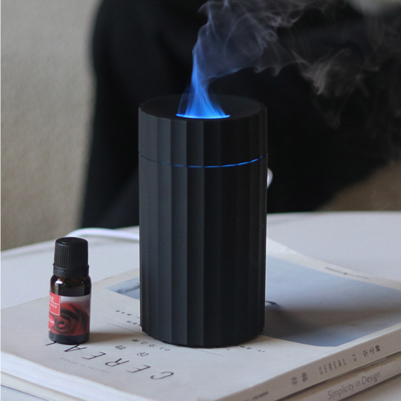 Air Humidifier 100ML Essential Oil Diffuser Ultrasonic, White Mist Sprayer Flame Aroma Diffuser 424-A1