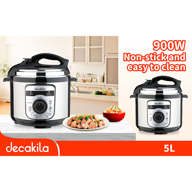 Decakila Electric Pressure Cooker 5L 900W Auto Thermostat Control Energy Saving Non-Stick Pot KEER039M