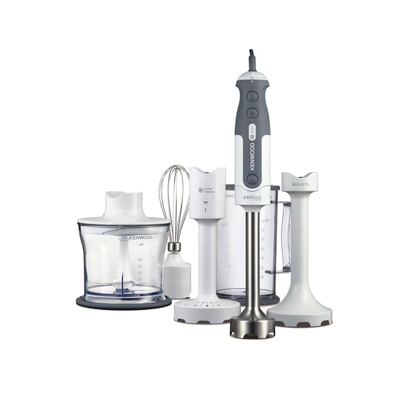 Kenwood Hand Blender 800W With 500Ml Chopper, 750Ml Beaker, Whisk, Puree/Masher, Soup XL, Stainless Steel Wand, Triblade Technology HDP406WH