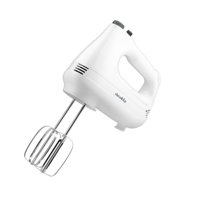 Decakila Hand Mixer 200W 6 Speed With Turbo White Steel Beaters & Hook With Speed Control Knead or Beat & Mix KEMX001W