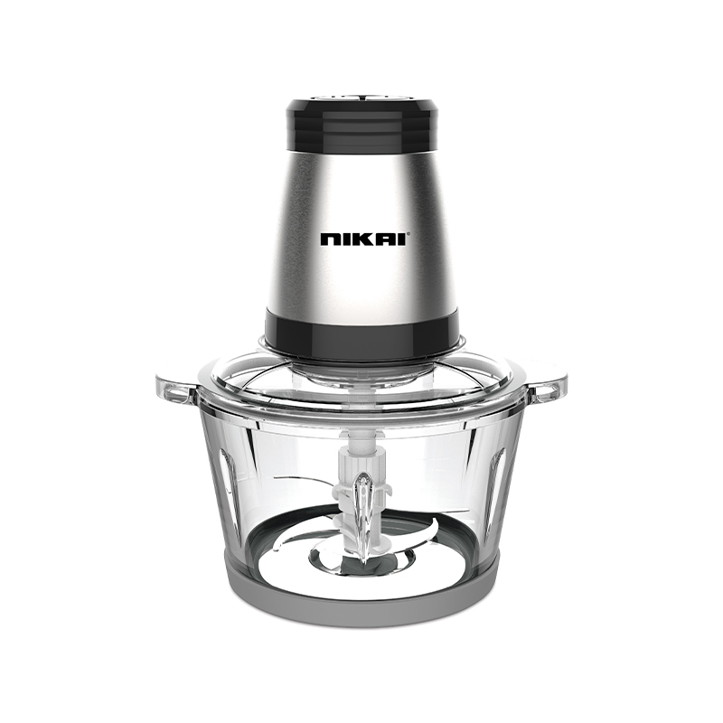 Nikai Chopper 300W SS Blade 2L Glass Bowl Mini Chopper 2 Speeds With Safety Switch Stainless Steel Detachable Blade NC494A