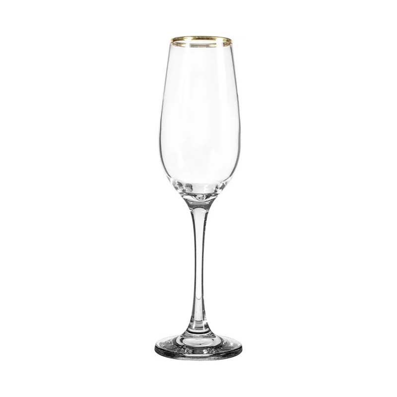 Pasabahce Amber Gold Rim 6pcs Champagne Glass 200ml 440295