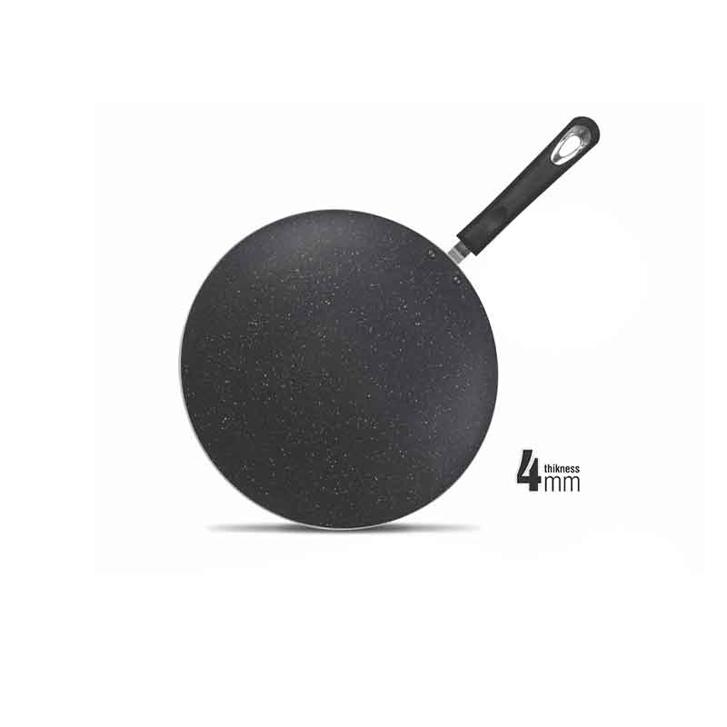 Tawa 26CM Nonstick Interior For Low Fat Healthy Cooking 10 Inch Baking Disk xMarble Coating Becolite Suitable For All Source TB26