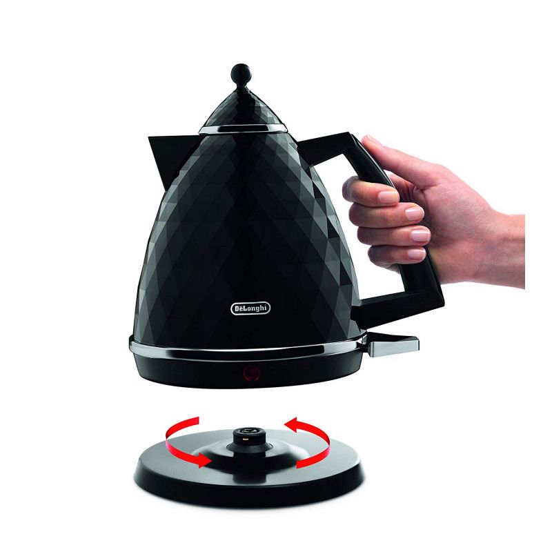 De'Longhi Kettle 2000w Brillante KBJ2001.BK 360° Cordless Operation Detachable Lid Removable Filter Plastic Without Box