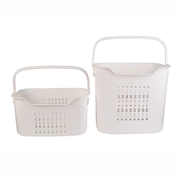 Storage Basket, 2 Deck Bathroom Clothes Storage Basket Multi-layer Universal Wheel Rack Grocery Organizer K998-3A