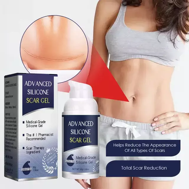 Advanced Silicone Scar Gel for Surgical Scars, C-Section & Stretch Mark Remover, Old & New Scar Management