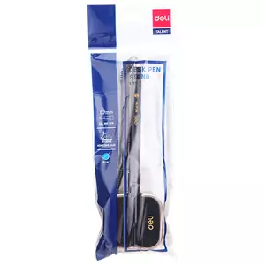 Deli Pen with Stand Spring Bullet Blue E6797