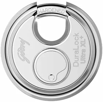 Godrej Duralock Ultra XL+ 70mm Heavy Duty Stainless Steel Keyed Padlock, Waterpoof and Rustproof with 3 Keys 2866