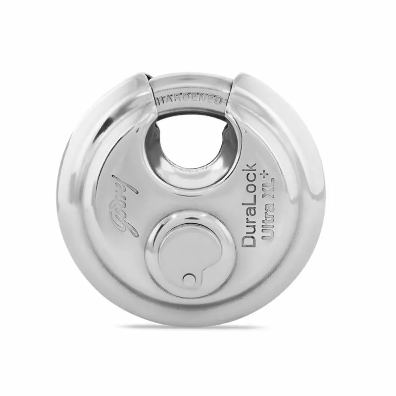 Godrej Duralock Ultra XL+ 90mm Heavy Duty Stainless Steel Keyed Padlock, Waterpoof and Rustproof with 3 Keys 2867