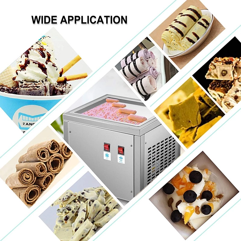 Generic Commercial Ice Cream Rolls Machine Single Pan