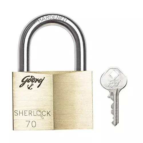 Godrej Exs Sherlock 70mm with Computerised Key Having 2 Billion Key Combinations, Protect Your Home or Office with The Sturdy and Durable Sherlock 6076