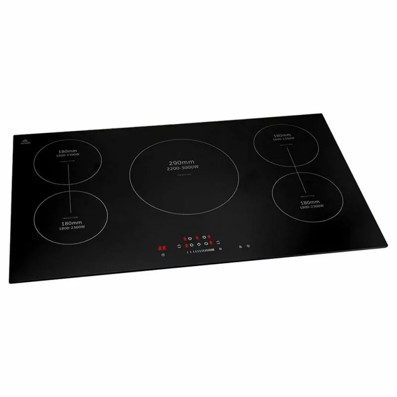 Evvoli Induction Hob 5 Burners Soft Touch Control With 9 Stage Power Setting 9700W IH905B