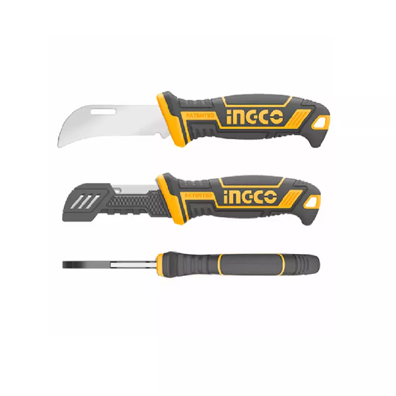 Ingco Cable Stripping Knife Curved Blade with Plastic Cover HPK82001