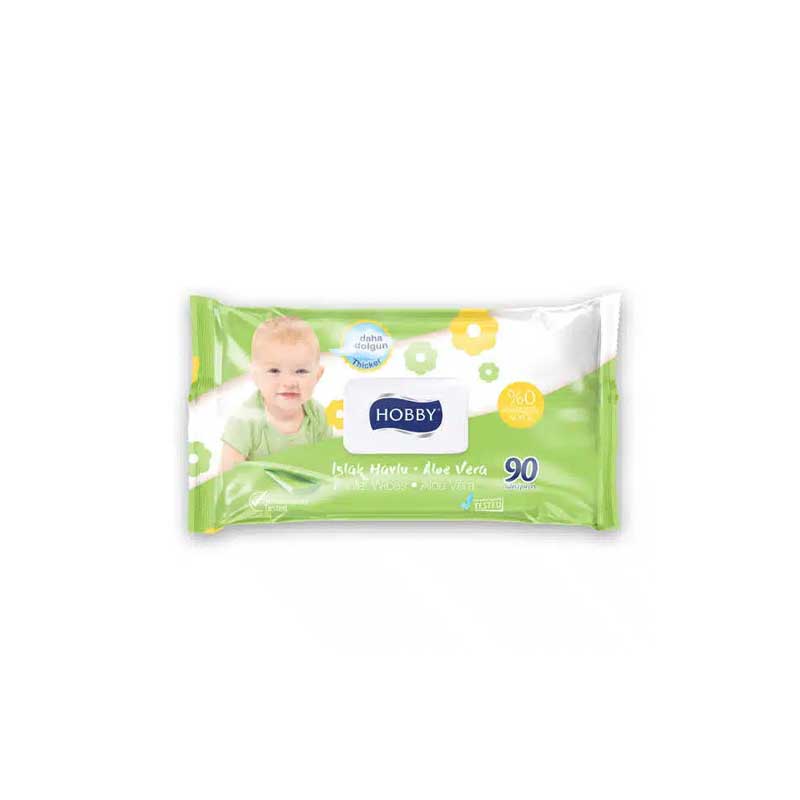 Hobby Wet Wipes With Cap Aloe Vera 90pcs (Pack of 3)