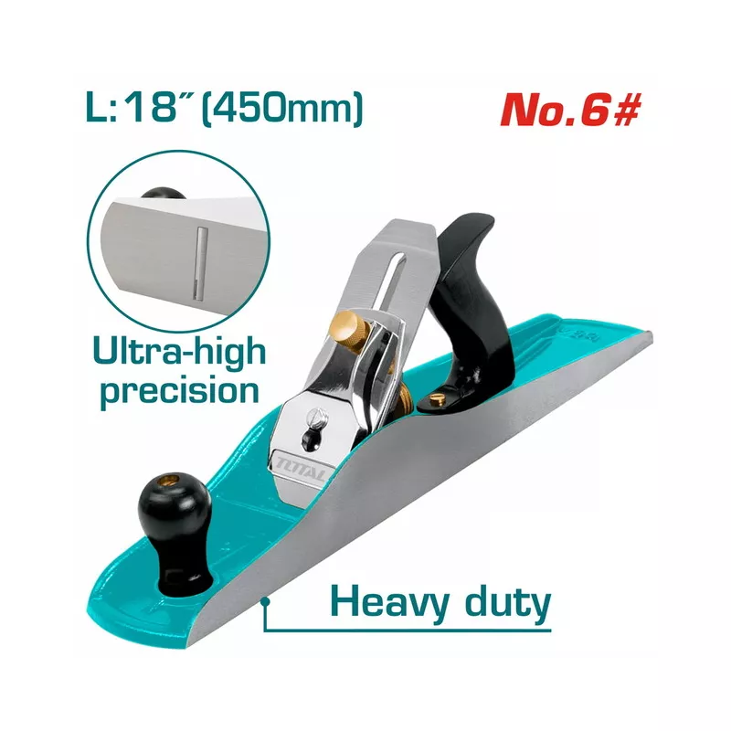 Total Manual Bench Planer 18"/450mm with Solid Brass Cutter Adjustment, Fully Machined and Polished THTP0206