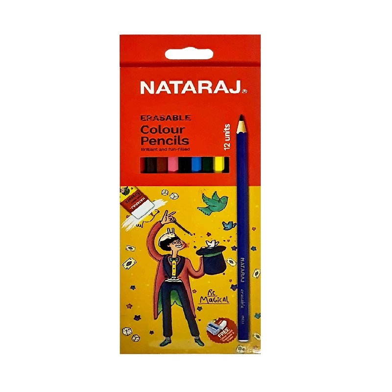 Nataraj Colour Pencils Erasable Big 12 Colours P06612