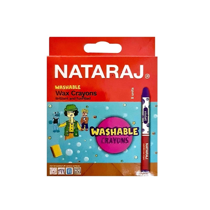 Nataraj Wax Crayons Washable Round Jumbo 90mm 8 Colors P06979