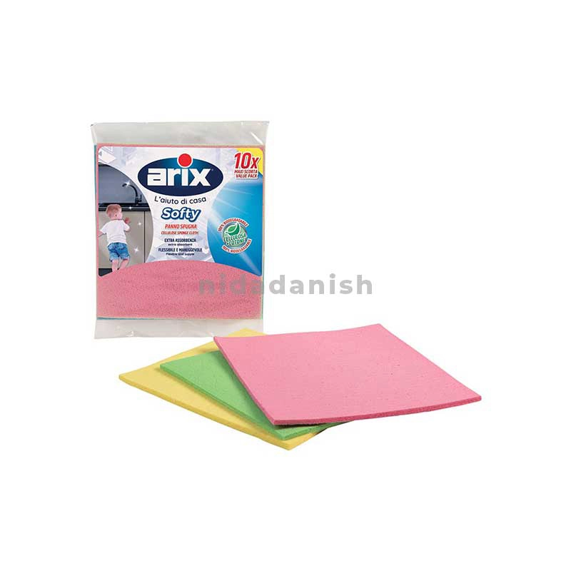 Arix New Softy Natural Cellulose Sponge Cloth 10pcs 115 Pack of 3