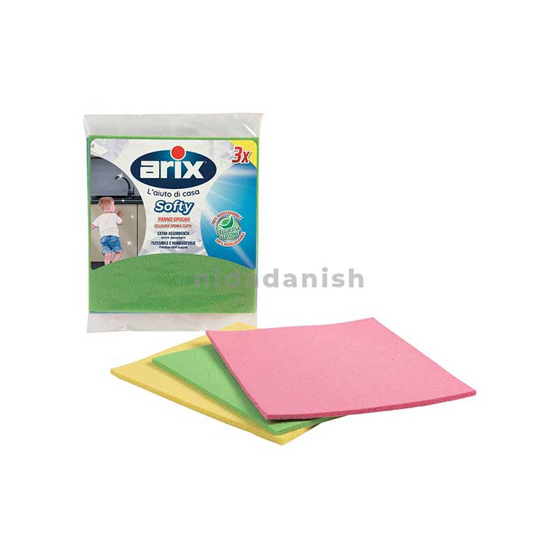 Arix New Softy Natural Cellulose Sponge Cloth 3pcs 113 Pack of 3