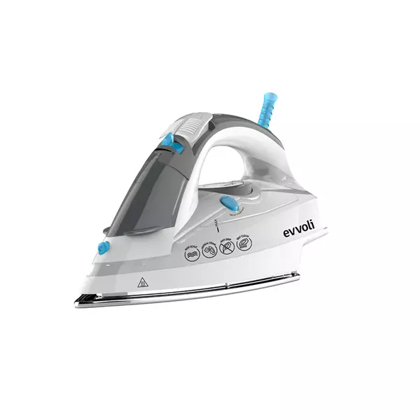 Evvoli Steam Iron with Ceramic Sole White or Black Colour 2400W EVIR-H2400B-W