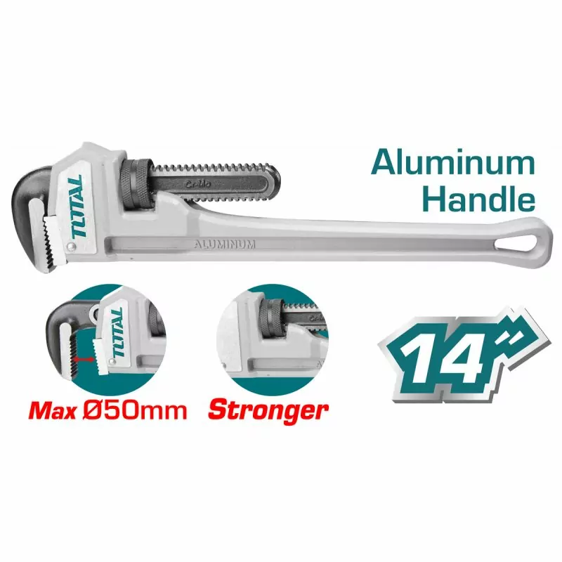 Total Pipe Wrench Aluminium Handle 14" THTAL17146