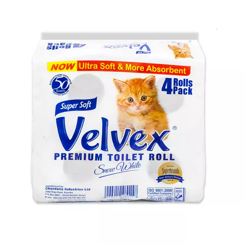 Velvex Premium Toilet Tissue Rolls Pack of 4