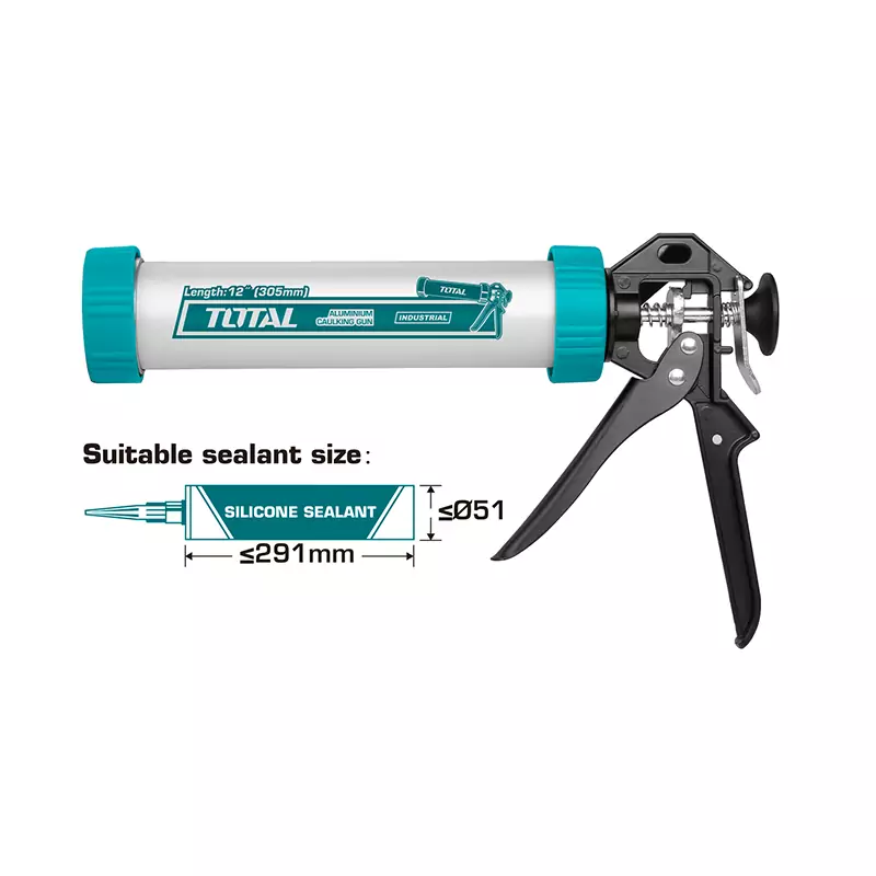 Total Silicon/Caulking Gun 12" Aluminium THT20112