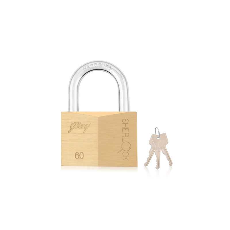 Godrej Locking Solutions and Systems Locks Sherlock, High Precision Brass Pin Tumbler Mechanism, Anti-Pick Technology to Enhance Security with Common Key 60mm Brass 4pcs 2595