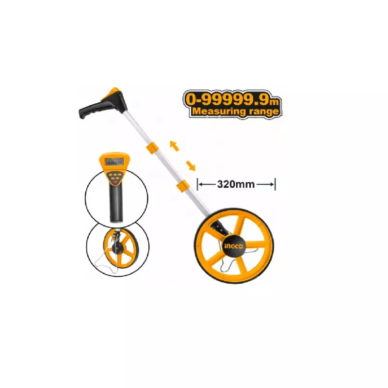 Ingco Odometer Measuring Wheel 99999.9m with Inch & Metric, Digital Display HDMW23