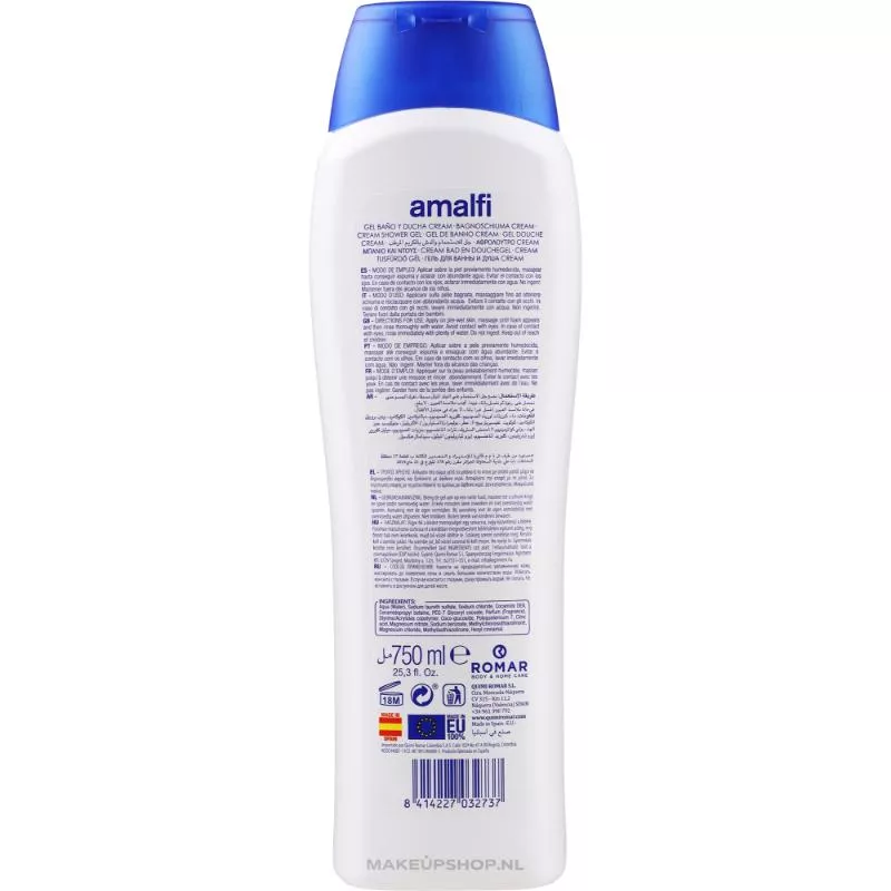 Amalfi Bath & Shower Gel Cream for All Skin Types 750ml 3273