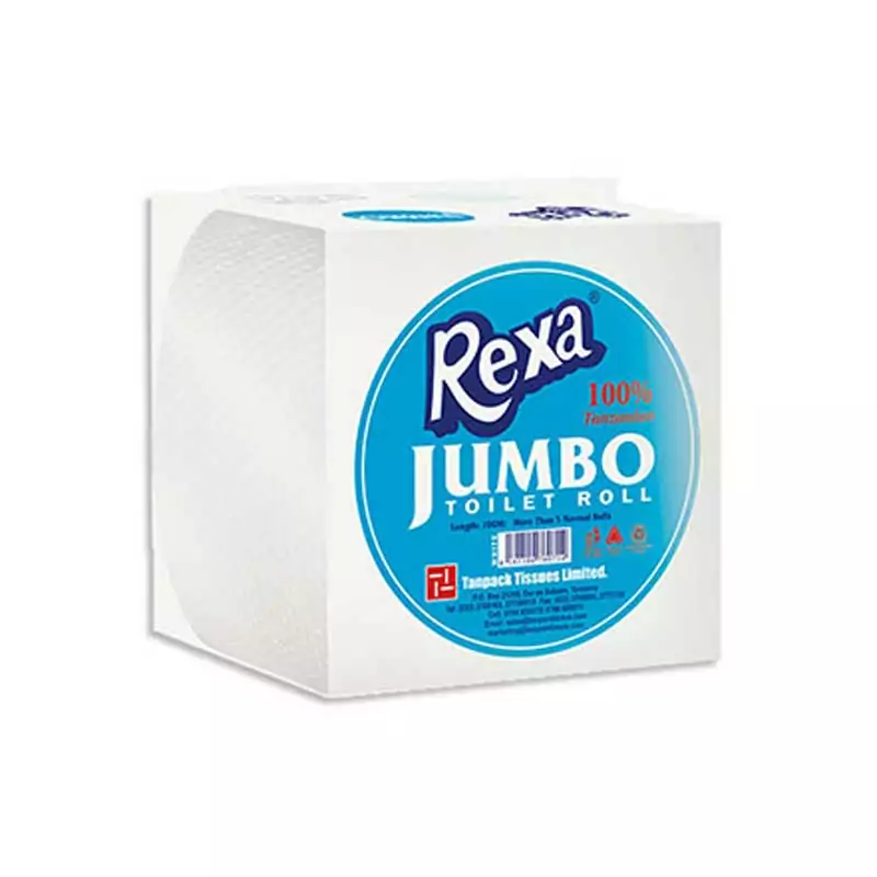 Rexa Toilet Tissue Jumbo Roll White 100 Meters