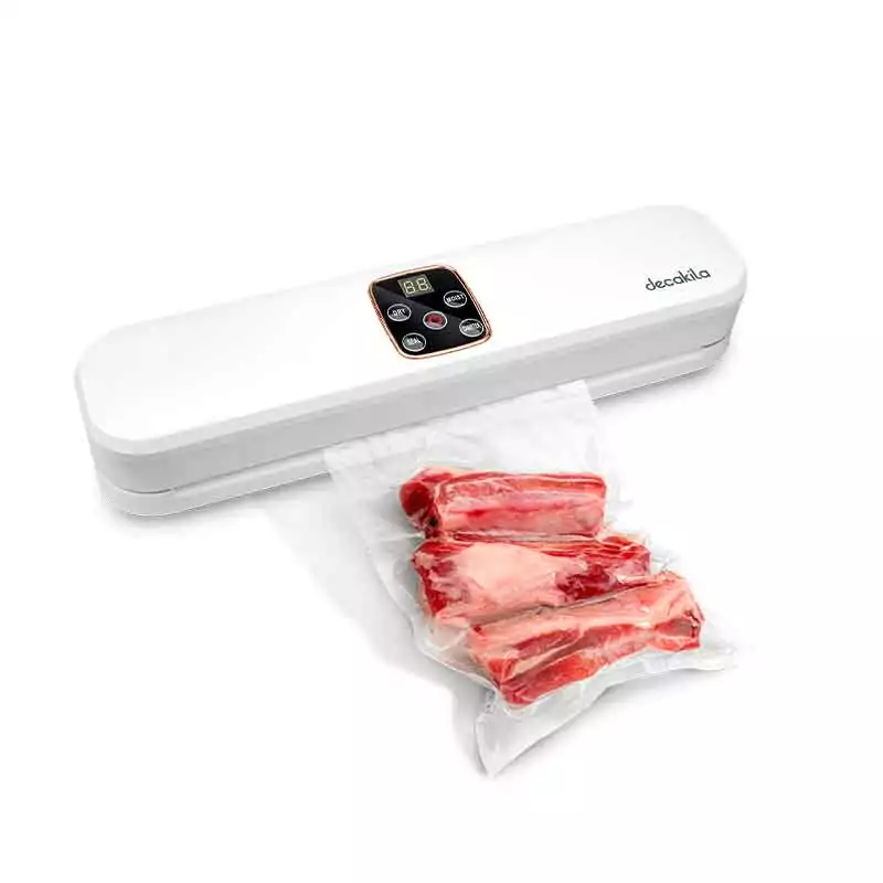 Decakila Vacuum Sealer Machine 100W One Touch Operation 60KPa Air Sealing Machine for Food Preservation Dry & Moist Sealing KETT039W