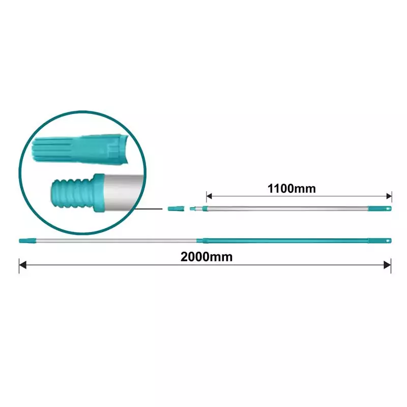 Total Telescopic Rod Aluminium 200cm with Screw Connection Function THTEP0205