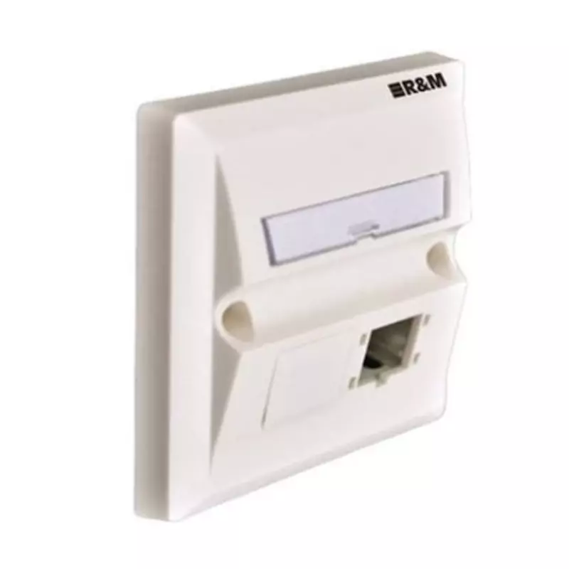 R&M BS Faceplate 86x86, 2x1 Port Pure White R795068